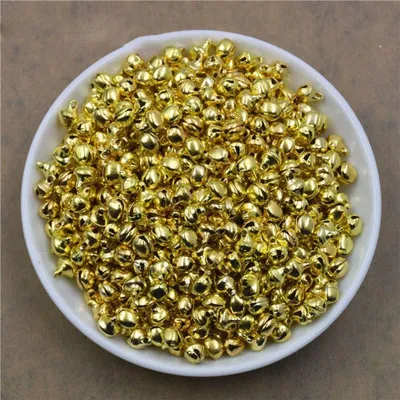 50 Mini-Glocken aus Metall, gold, 6–14 mm, Weihnachtsbasteln