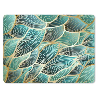 Produktbild von MuchoWow® Mauspad Mousepad Muster - Gold - Abstrakt - Welle 23x19 cm - Mousepads - Maus Mat - Pad - Mausunterlage - Schreibtischunterlage - Mauspad