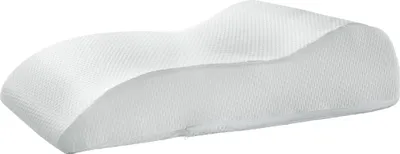 A white orthopedic pillow with a textured cover.