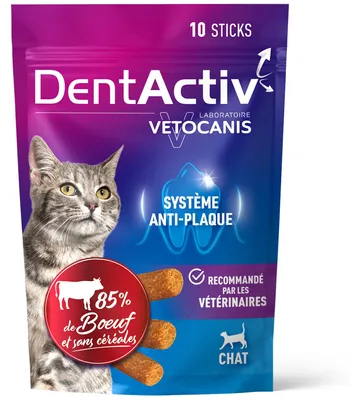 Immagine prodotto di DentActiv - 10 stick - VETOCANIS - Igiene orale con manzo per gatti