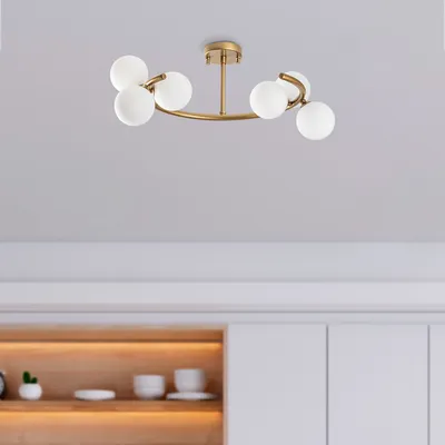 Immagine prodotto di Opviq, Luminar - 14141, lampadario, oro, corpo in metallo, 55 x 50 x 30 cm