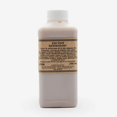 Imagen del producto de Comptoir D'Art - Desoxidante Eau Vive (0708) Para Cobre, Bronce y Latón - Limpiador de Metales - Elimina la Oxidación (250 ml)