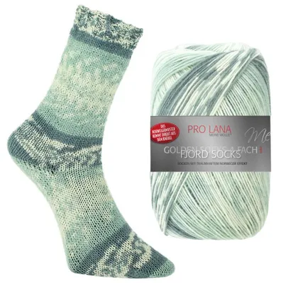 Produktbild von Pro Lana FJORD SOCKS 100 g 4-fach Norweger-Sockenwolle mit zauberhaftem Norwegermuster 420 m Farbe 185 - mint color
