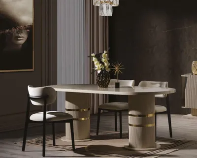Produktbild von Design Esszimmer Set modern Esstisch  4x Stühle stilvoll 5tlg. Sets Tisch