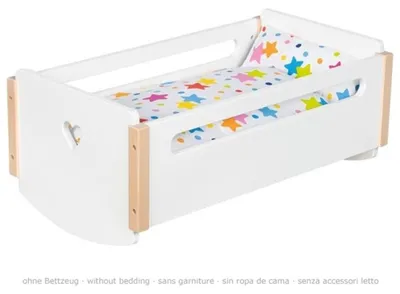 Produktbild von Goki Puppenwiege Holz Herz - Holzspielzeug Wiege für Puppen
