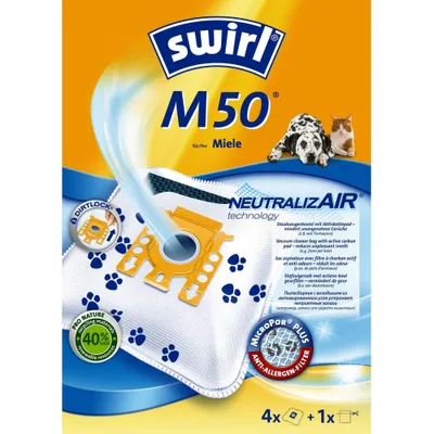 Produktbild von Swirl M 50 EcoPor Staubsaugerbeutel, 4 Beutel, mit Geruchsfilter, für Miele Staubsauger