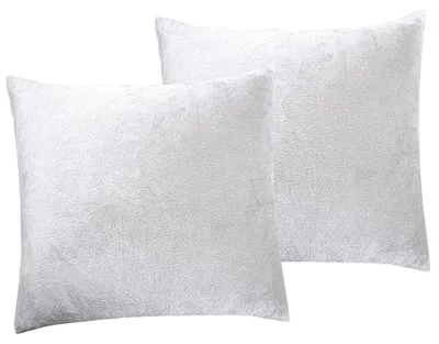 Produktbild von 2er Set Kissenbezüge 40x40cm Weiß Samt Weich Flauschig