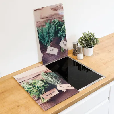 Produktbild von Herdabdeckplatten 2er Set Glas Glaskeramikkochfeld-Abdeckung Hitzebeständig