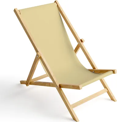 Produktbild von Holz Liegestuhl Klappbar Klappliegestuhl Sonnenliege Strandstuhl Wechselbezug Motiv Ecru Beige [119]