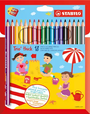 Image de Crayon triangulaire trio, épais, avec 18 couleurs