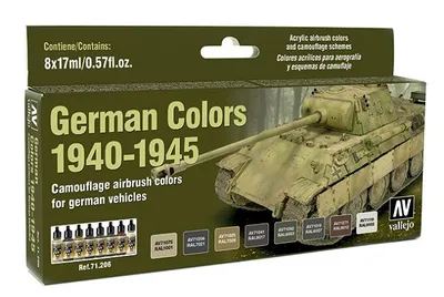 Image de Vallejo Airbrush paint German Colors 1940-1946- 571206 8x17ml paint set