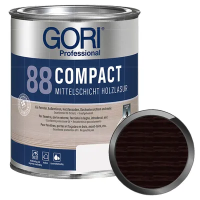 Produktbild von GORI 88 Compact Lasur 5 Liter PALISANDER Mittelschichtlasur Holzlasur Wetterschutzlasur