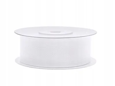 Zdjęcie produktu dla Tasiemka szyfonowa, biały, 25mm/25m (1 szt. / 25 mb.)