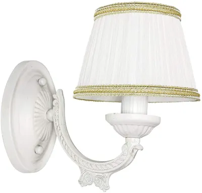 Produktbild von Wandlampe E14 Weiß Stoff Metall Klassisch Wandleuchte