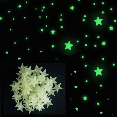 Image de CHPN – Étoiles lumineuses – Étoiles brillantes dans l'obscurité – Autocollants étoile lumineux – 200 pièces – Décoration étoile pour chambre d'enfant – Autocollants pour plafond