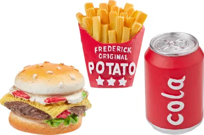 Produktbild von HobbyFun Miniatur Fastfood Set 3 Teile 3 bis 4.5 cm