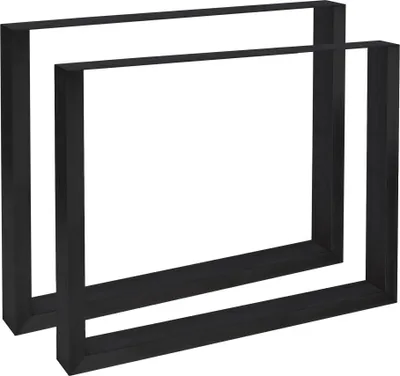 Produktbild von CLP 2er Set Tischbeine Velden aus Vierkantprofilen schwarz Größe 70 cm