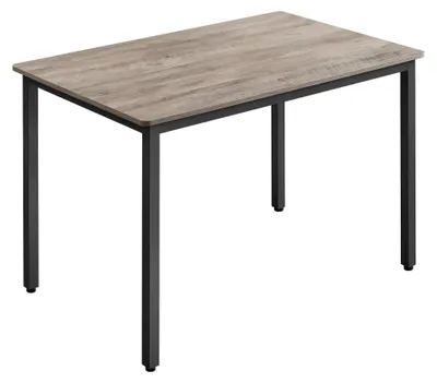 Image de VASAGLE, table à manger, table de cuisine, 70 x 110 x 77 cm, table pour salle à manger pour 4 personnes, table pour salon, bureau, idéale pour salle à manger, cuisine, design industriel, finition greige texturée noir mat, modèle KDT081G01 – Lot de 1