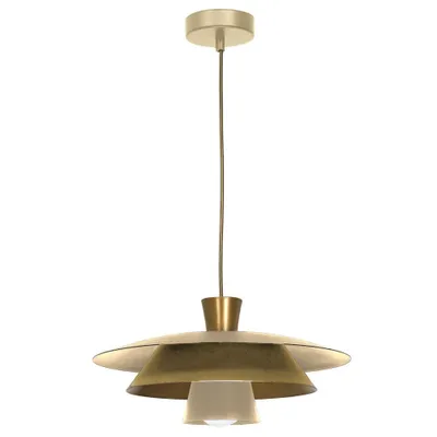 Zdjęcie produktu dla Lampa wisząca dekoracyjna złoto-beżowa Plato 1xE27 15W Luminex