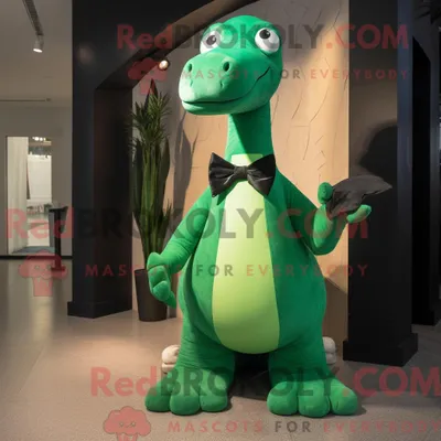 Produktbild von Grünes REDBROKOLY Diplodocus-Maskottchenkostüm mit Smoking und Fliege