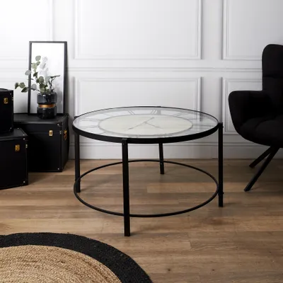Image de Table Basse - HOME DECO FACTORY - Horloge - Noir