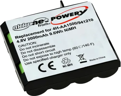 Produktbild von Akku kompatibel mit Compex Typ 4H-AA1500, 941210 4,8V 2000mAh (kein Original)