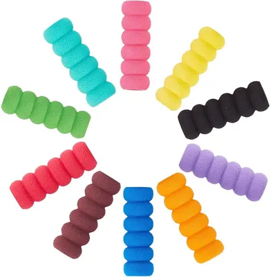 30 PCS Schaum-Bleistiftgriffe, 10 Farben, ergonomisches Design