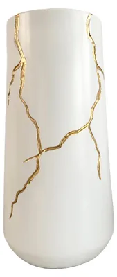 Produktbild von Keramikvase konisch, weiß, 30 cm hoch, für Tischdekoration