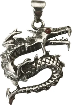 Produktbild von Drache Silberanhänger Anhänger Schmuck 925er Sterlingsilber 37 x 31 mm