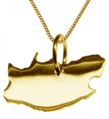 Produktbild von 50cm Halskette + Südafrika Anhänger in 585 Gelbgold