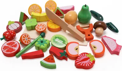 Produktbild von Hölzernes Schneiden-Lebensmittel-Spielzeug, magnetisches Simulations-Spiel-Obst-Gemüse-Set für Kinder in der Früherziehung, Frühstück