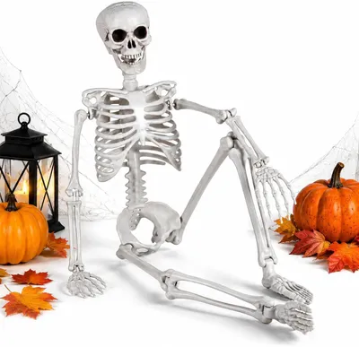 Zdjęcie produktu dla Szkielet na Halloween, 90 cm, plastikowy, z ruchomymi połączeniami