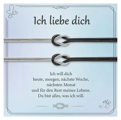 Produktbild von Partner Armbänder Knoten Armband Damen Silber 925 , Modell „Ich liebe dich“