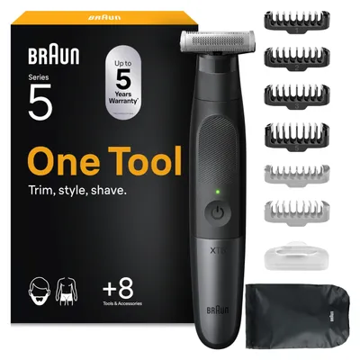 Produktbild von Braun XT5200, Schwarz, Silber, Rechteck, 1 mm, 5 mm, Bart, Gesicht, Akku