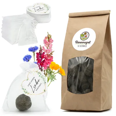 Produktbild von Gastgeschenke Hochzeit Samenbomben - Besonderes Hochzeitsgeschenk (50er Set)