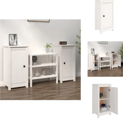 Obrázok produktu pre vidaXL Príborníky 2 ks. Biele 40x35x80 cm, masívna borovica - Príborníky