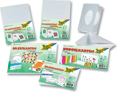 Produktbild von folia 8666 Briefkarten 190g/m², holzfrei, DIN A6, doppelt hoch, weiß (100er Pack)