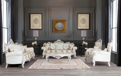 Produktbild von Luxus Dreisitzer Couch Polster Möbel Samt Barock Rokoko 3 Sitz Sofa