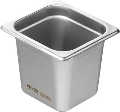 Produktbild von 6er-Pack Hotelpfannen in 1/6 Größe, Dampfgarpfanne aus Edelstahl, 15 cm tief