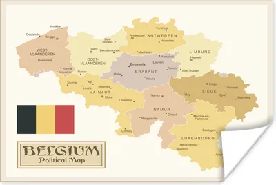 Produktbild von MuchoWow® Poster Eine antike Illustration von Belgien 120x90 cm - Wandbild