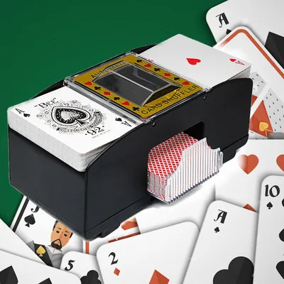 Produktbild von Decopatent Automatischer Kartenmischer für Spielkarten - Batteriebetriebener Kartenmischer - Poker - Blackjack - Kartenmischer