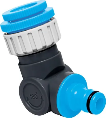 Produktbild von Adapter AQUACRAFT® 550342, Gelenk, 1/2"-3/4"-1", 360, 180, Stecker, für Gartenschlauch