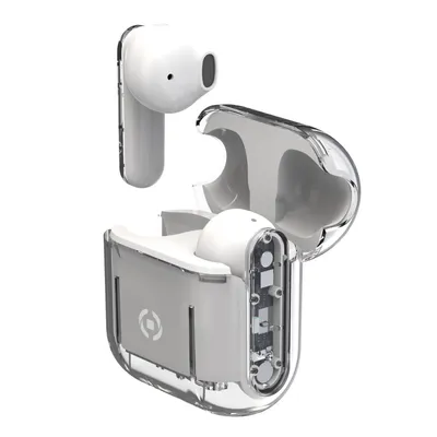 Zdjęcie produktu dla Słuchawki Celly SHEER True Wireless Stereo (TWS) douszne do rozmów/muzyki, przezroczyste, białe