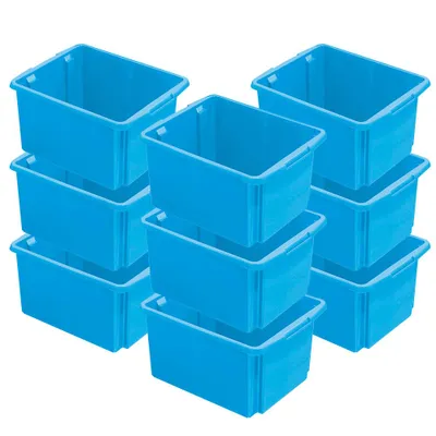 Produktbild von 12x Aufbewahrungsbox, stapelbar, nestbar, 32 Liter, LxBxH 455x360x245 mm, blau