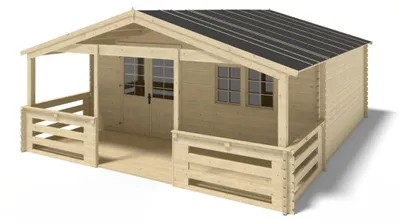 Produktbild von Gartenhaus, Gerätehaus – 6x5 m mit Anbau 6x4.72 m - 42 m²