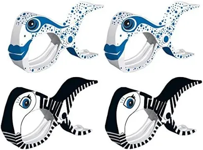 Produktbild von tuuli Große Clips Strand Klammern für Strandtuch Wäscheklammern Klammer Strandliege Yacht Kinderwagen Zubehör (2X Schwarz + 2X Weiss)