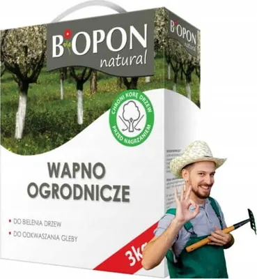Obrázek produktu pro Zahradnické vápno 3 kg Účinné blanšírování stromů a odkyselování půdy