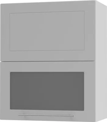 Produktbild von Küchenklapphängeschrank BARI 60cm Hochfaltklappe Glas Farbe wählbar BA-W8BS/60-AV RAL 7040 fenstergrau matt weiß