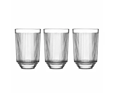 Imagen del producto de Conjunto de vasos Pasabahce Dorian, 340 ml - Juego de 3 vasos con diseño en relieve