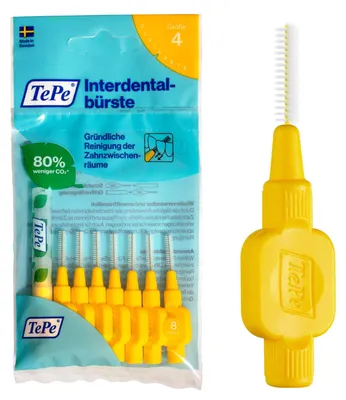 Produktbild von Interdentalbürste TePe Gelb ISO 4 0,7mm - 8 Stück Zahnreinigung
